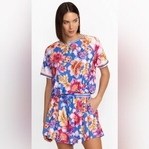 LN $315 WOMENS JOHNNY WAS SMALL BEE ACTIVE SHIRT FLUTTER SKORT SET